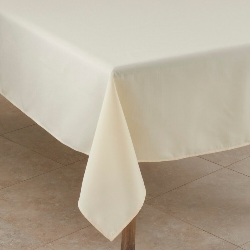 Daisylynn Rectangular Polyester Tablecloth, 140" L x 65" W, Ivory