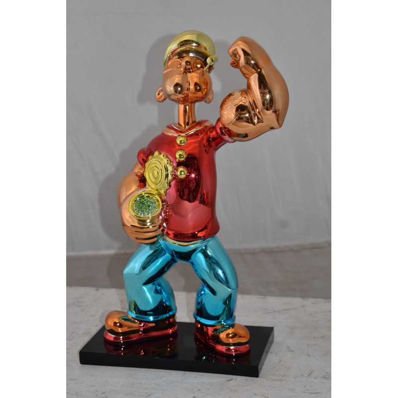 Statue Popeye emblématique en résine rouge, taille: 11 po x 6 po x H 17 po, H 17 po x l 11 po x P 6 po, Rouge