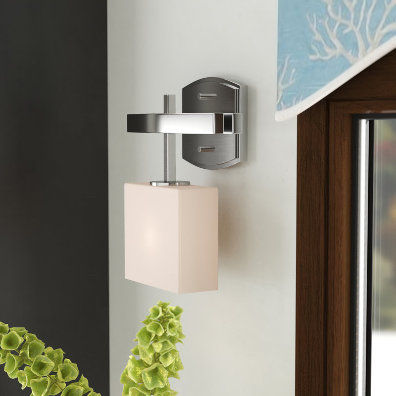 Casson LED Armed Sconce, Polished Chrome, Opal