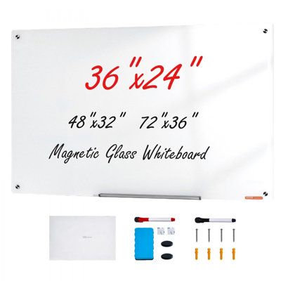 Magnetic Glass Whiteboard, Dry Erase Board