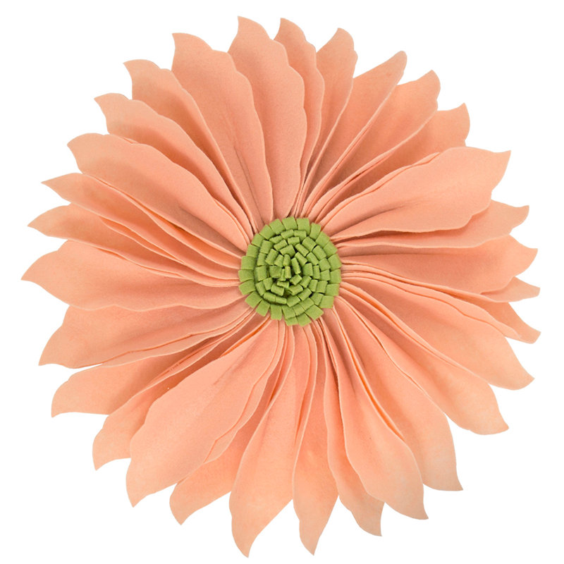 Ruffled Throw Pillow, Orange/Green