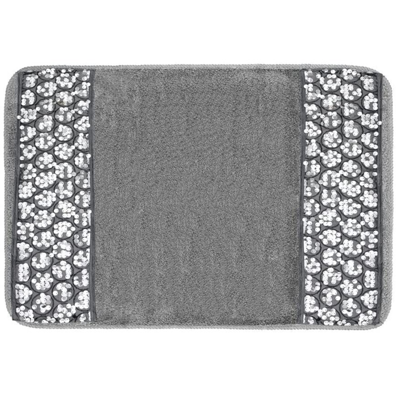 Ced Non-Slip Bath Rug, Silver, 34" X 21"