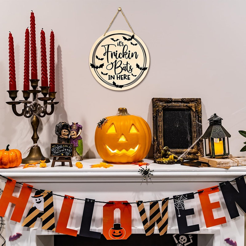 Décoration d'Halloween «Bat Welcome» - décoration de porte d'entrée et de porche Spooky Farmhouse