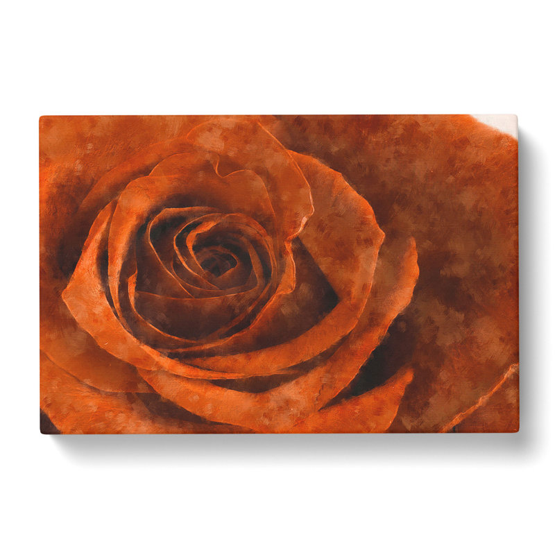 Orange Rose - Wrapped Canvas Painting, 50cm H x 76cm W x 3cm D