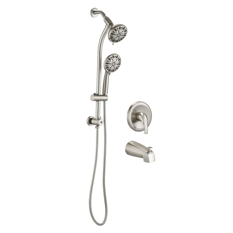 Robinet de baignoire et de douche noir mat, Nickel brossé