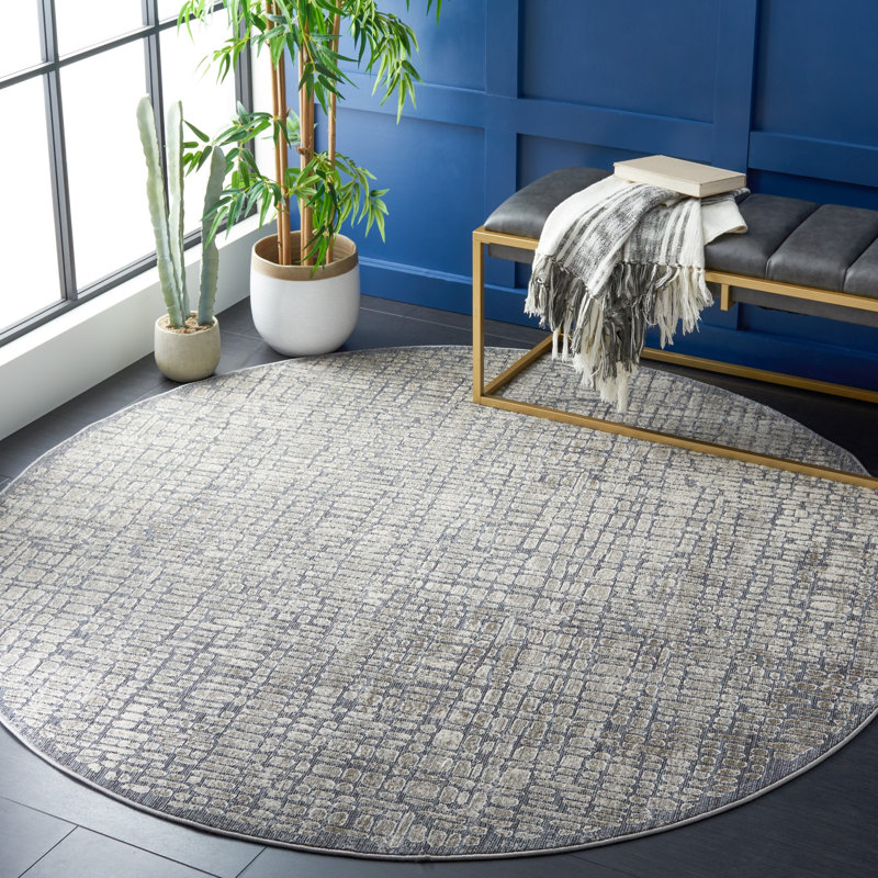 History 500 Performance Abstract Rug, Round 6'7"