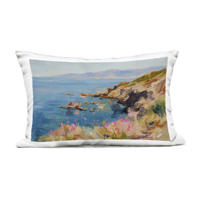 Coussin d'extérieur imprimé Where Where Mountains Meet Sea, par Svetlana Aleynikova, 14 x 7 x 20