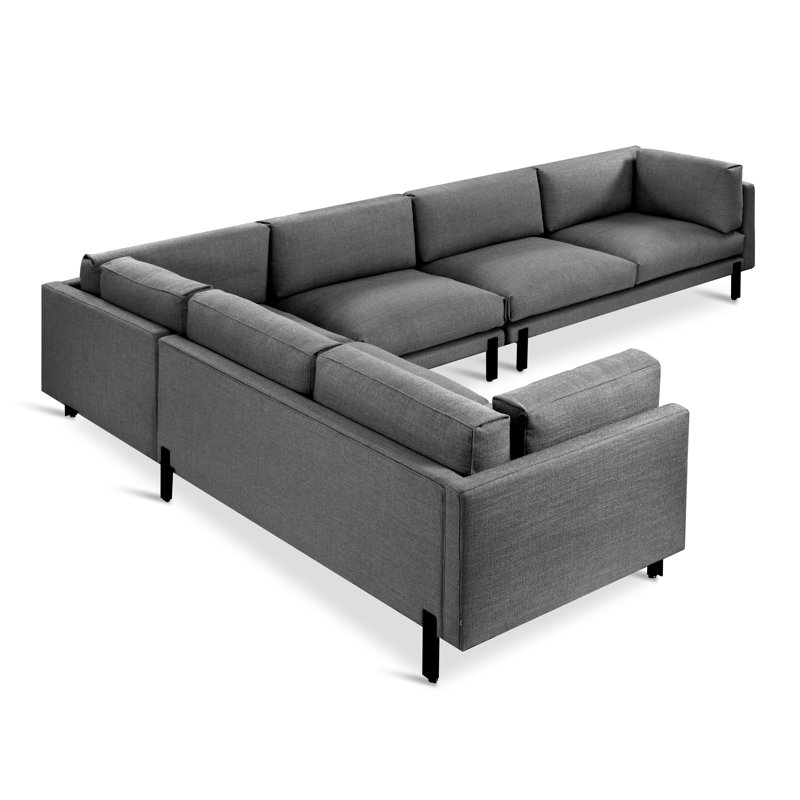 Silverlake XL Sectional, Left Hand Facing, Andorra Pewter Performance Basketweave