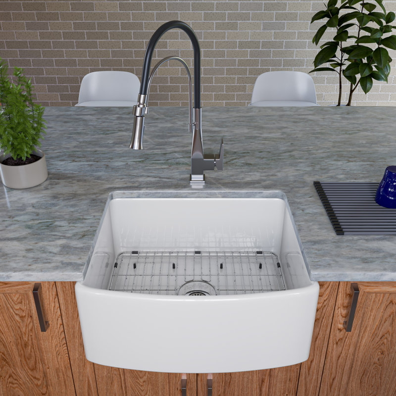 24'' L Single Bowl Fireclay Kitchen Sink