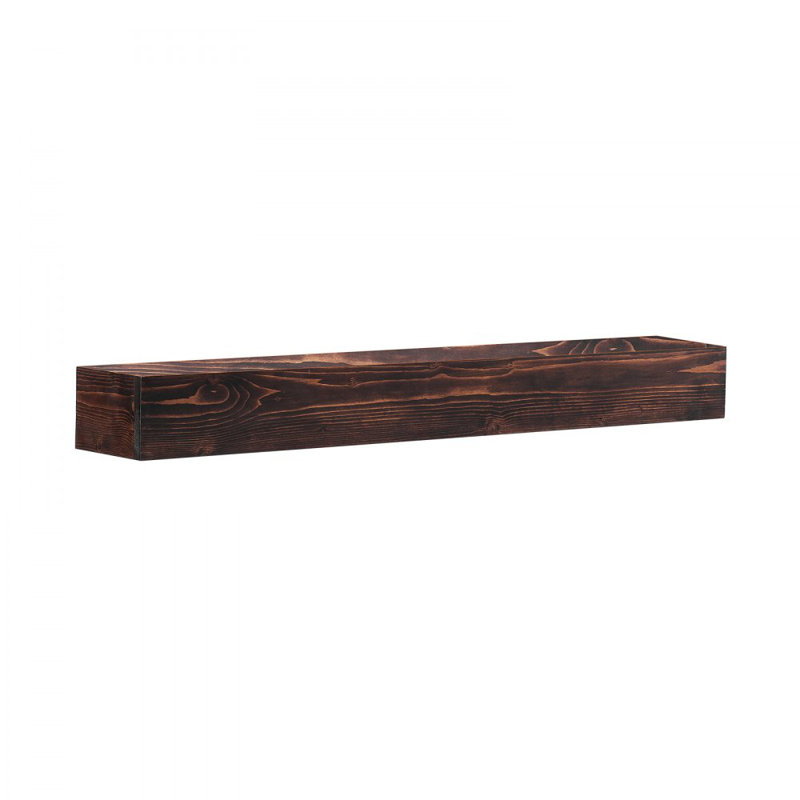 Manteau de cheminée rustique flottant, Brun, 48"