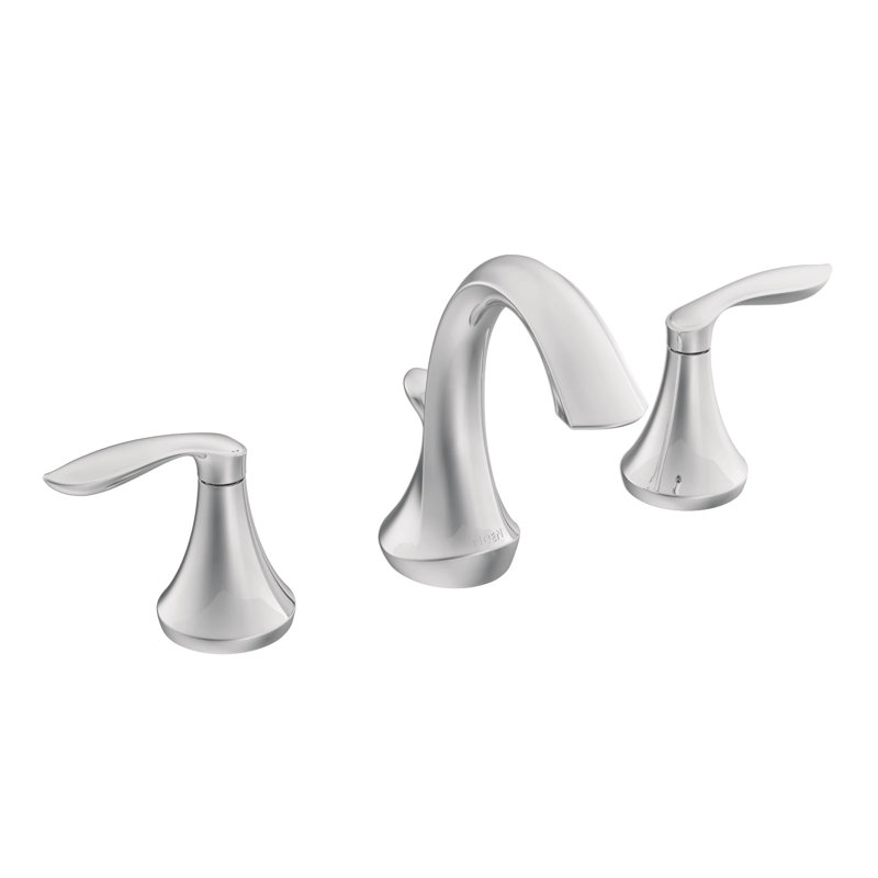 Chrome two-handle high arc bathroom faucet, Chrome