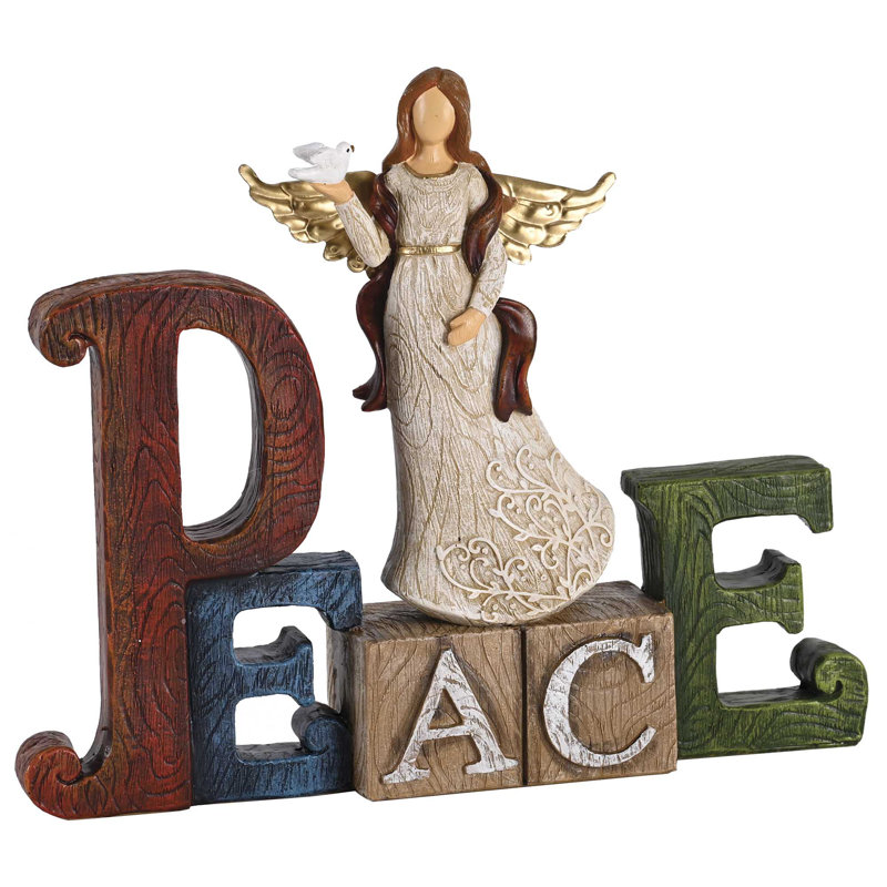 Figurine de Noël ange de paix aile ouverte
