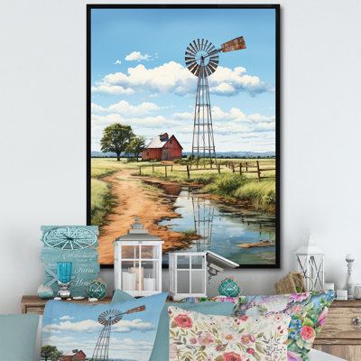 «Blaykleigh Green Coral Mills Windmill Whispers», reproduction sur toile