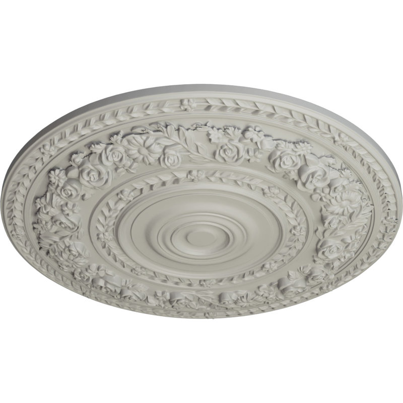 Pot of Cream Round Urethane Rose Ceiling Medallion