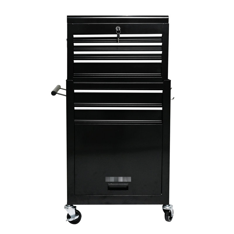 Armoire 6 outils avec serrure et roues magnétiques - Noir pliable