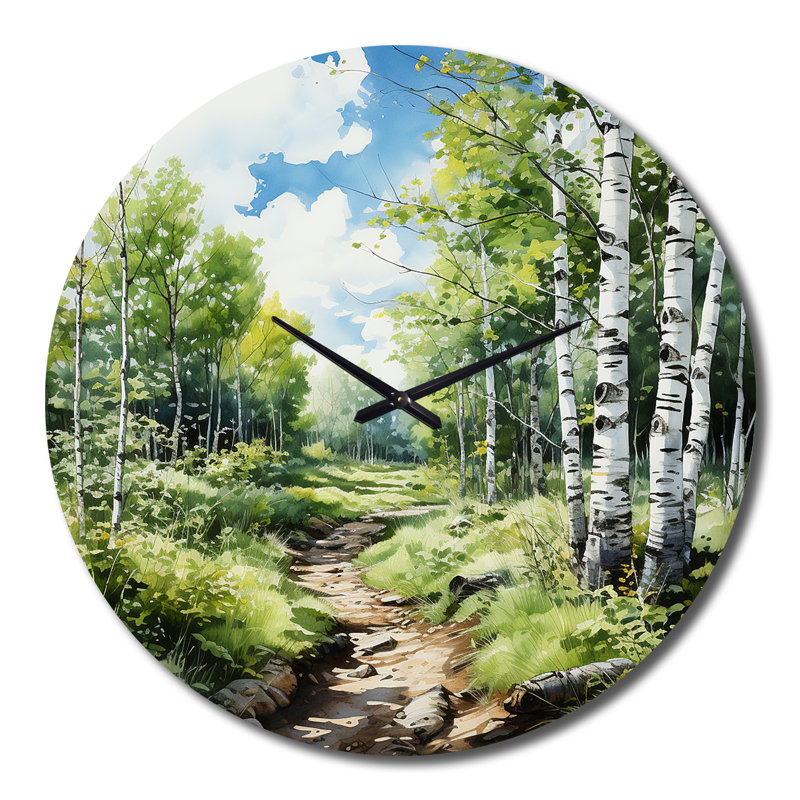 Birch Woods Whispering Winds XI Metal Wall Clock, Extra Large