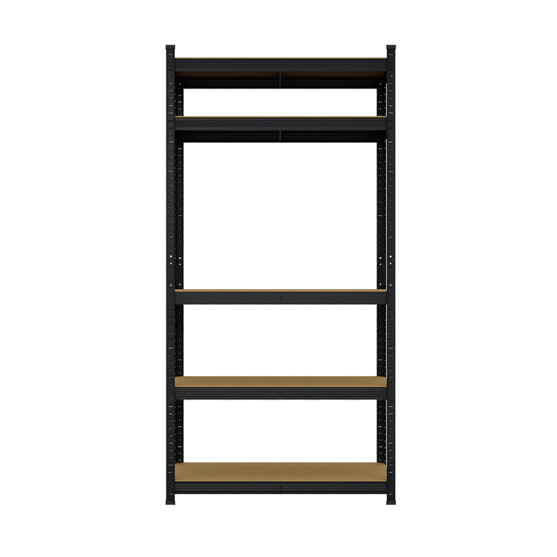 Metal Storage Rack, 180 cm H x 90 cm W x 30 cm D, Matte Black