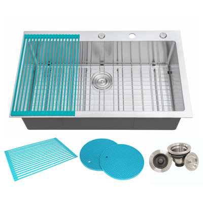 CozyBlock 36'' L Single Bowl Stainless Steel Kitchen Sink