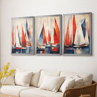 NAUTICAL Series CDVII - Toile tendue avec châssis sur mesure - 3 pièces
