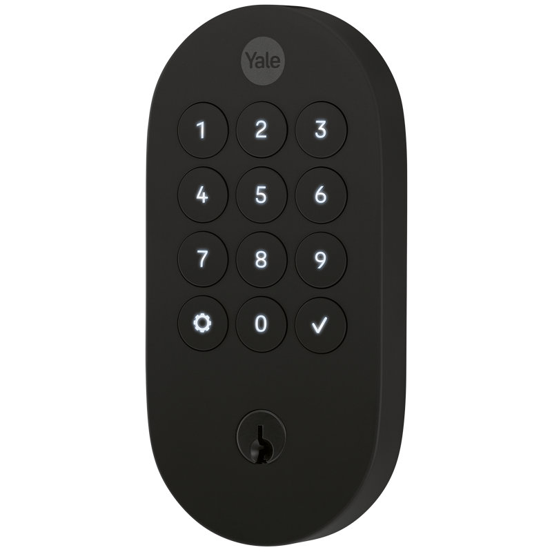 Serrure intelligente avec clé Yale, Noir mat
