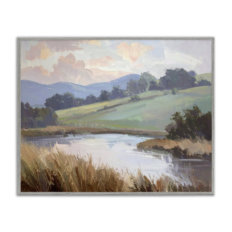 Giclée encadrée, par Alonza Saunders, Giclée de ferme grise encadrée, H 24 po x l 30 po