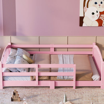 Bed, Floor Full Solid Wood Bed