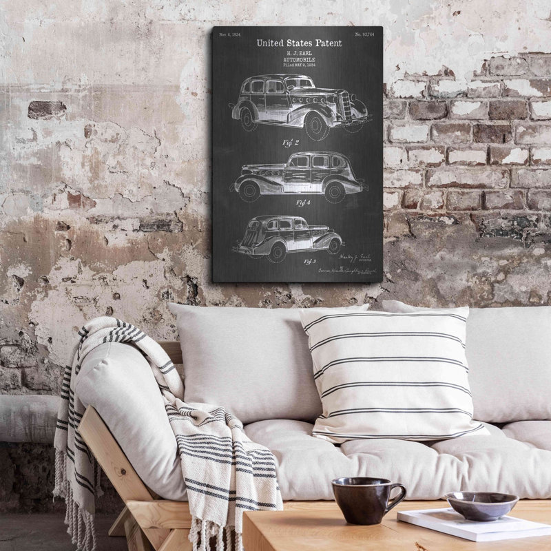 «Luxury Auto Blueprint Brevet» par Luxe Metal Portfolio, H 36 po x l 24 po