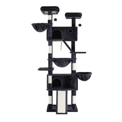81" H Cat Tree with Sisal Scratching Posts, Perches, Condo, baskets and Hammock