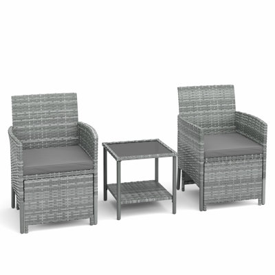 2-Person Conversation Set with Ottomans and Coffee Table by Latitude Run