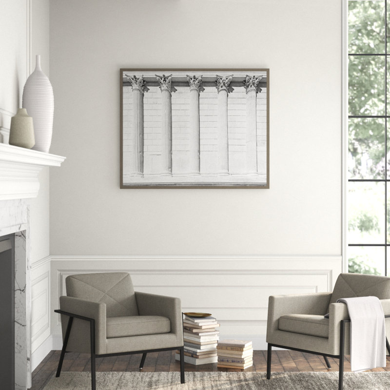 Classical Columns' Framed Photographic Print on Glass