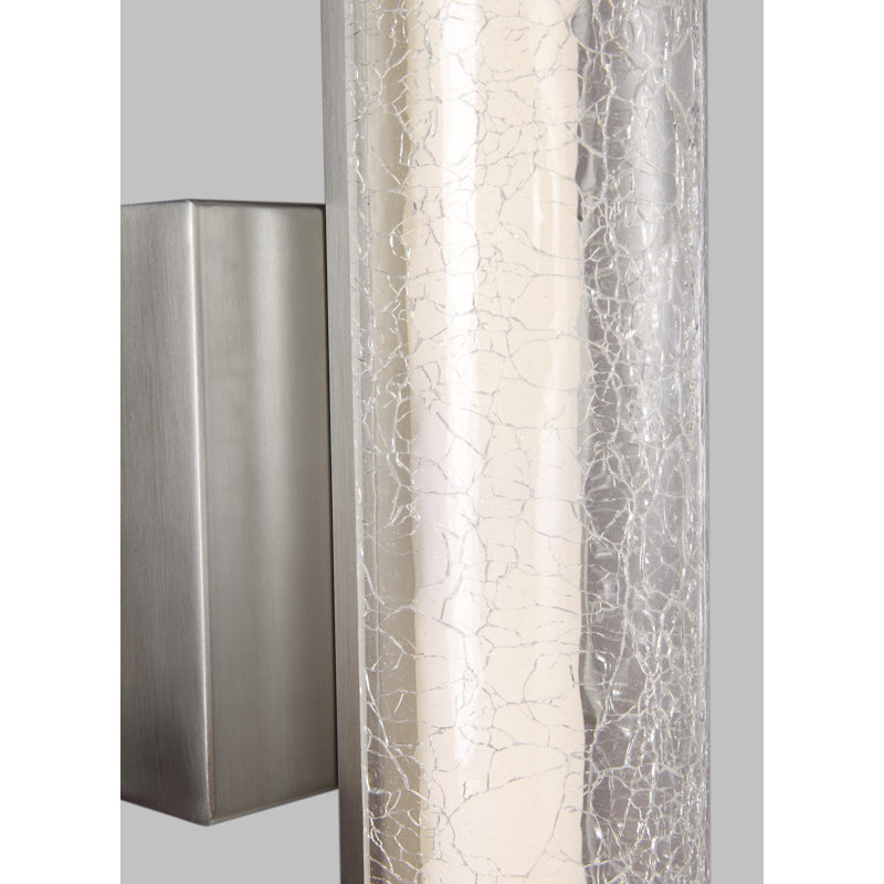 Chrishiya 24" Crackle Glass LED Vanity from, Satin Nickel