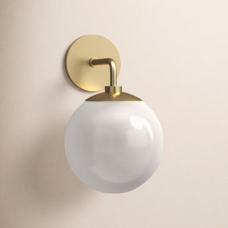 Luna Armed Sconce, Aged Brass