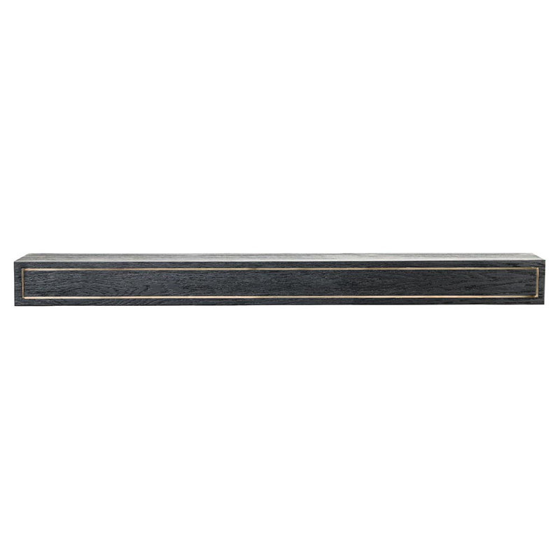 Tablette de cheminée moderne en bois de chêne Ember, Grain de café, 72"