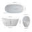 55'' Freestanding Soaking Solid Surface Bathtub