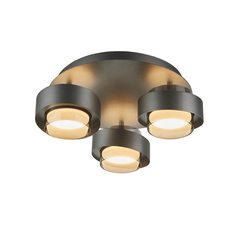 Plafonnier semi-encastré 3 lumières Axis - Graphite