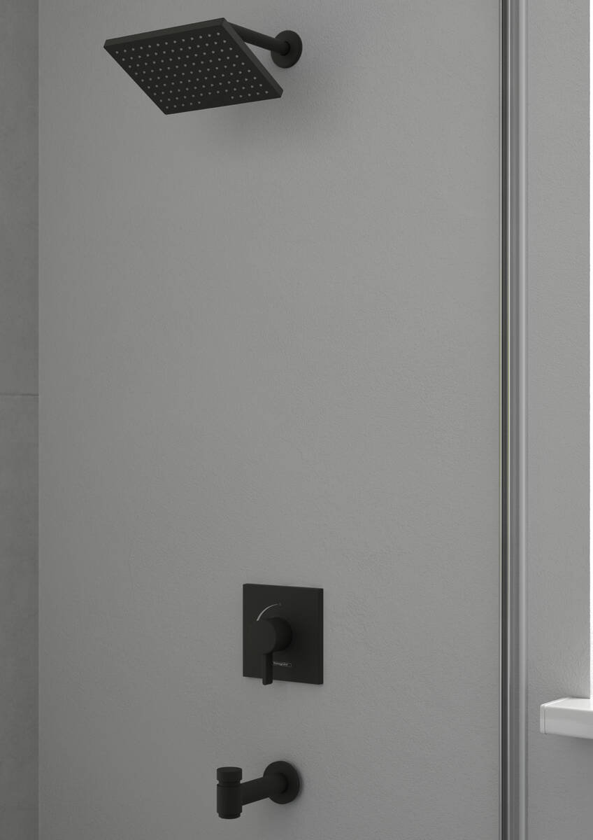 Talis S Wall-Mounted Tub Spout with Diverter, Matte Black