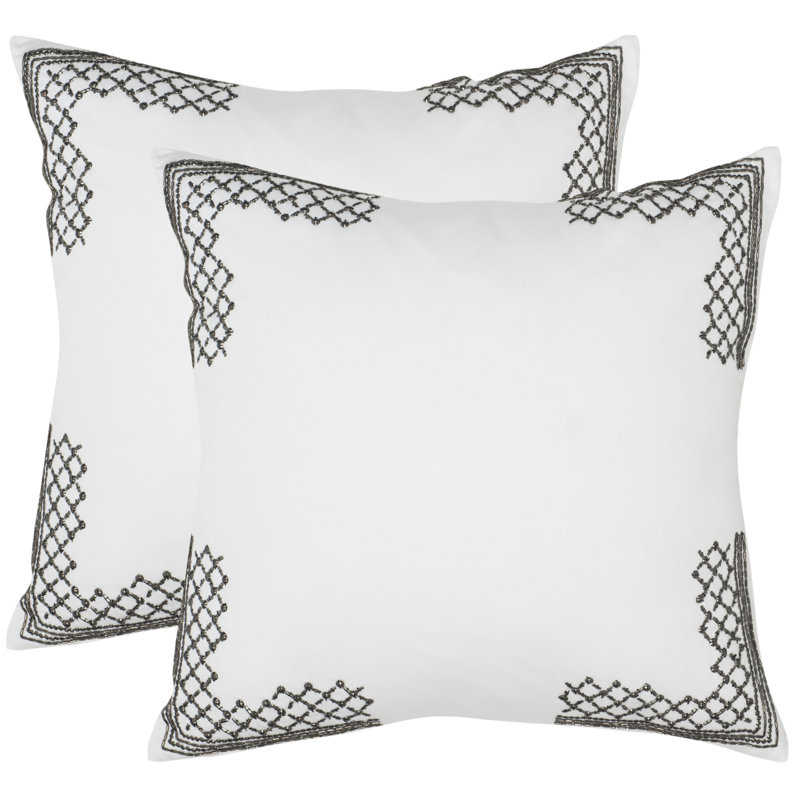 Appliqued Feather Throw Pillow
