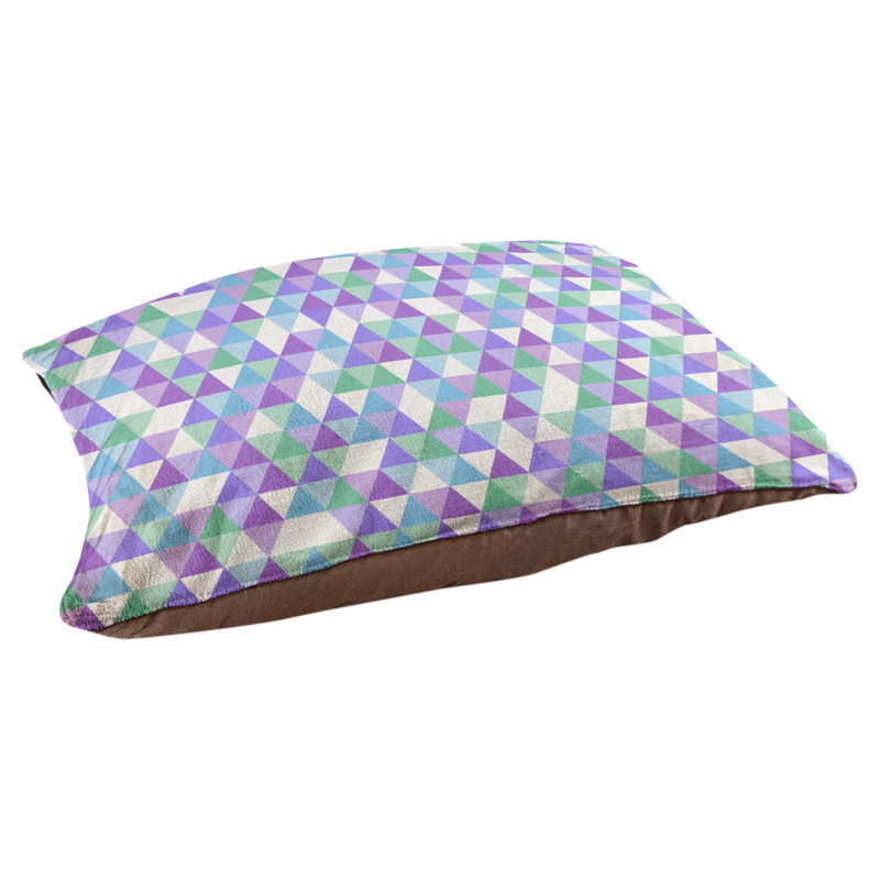 Coussin d’extérieur triangle Campion, Grand (l 42,5 po x P 32,5 po x H 14 po), Blanc / mauve clair