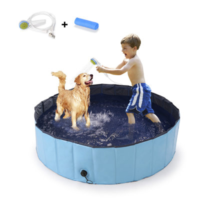 12'' H x 48'' W x 48'' D Plastic Foldable Dog Pool