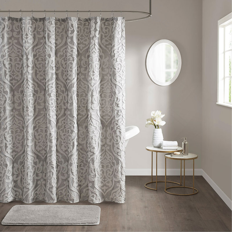 Rideau de douche jacquard, Argent argent
