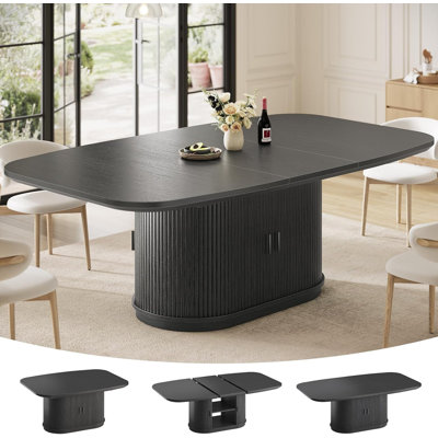 47.2"-63" Extendable Dining Table With Storage Cabinet