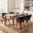Modern Upholstered Dining Chairs, Black Faux Leather With Wooden Legs, Soft Padded Seat And Back, Scandinavian Kitchen And Dining Room Side Chairs​​-864750633-864837332