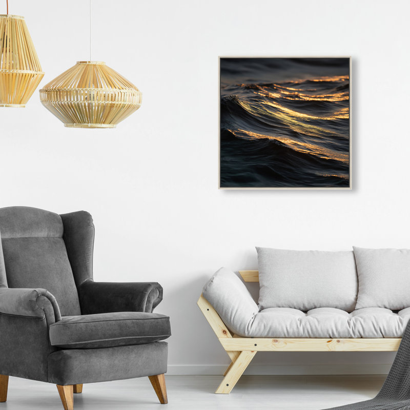Sunset Sea II Print by Oliver Gal, 21" H x 21" W, Silver Floater Frame