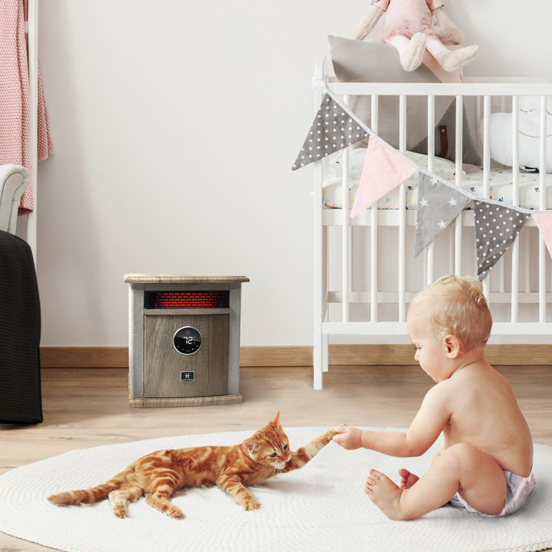 Tan Electric Infrared Convection Space Heater with Thermostat