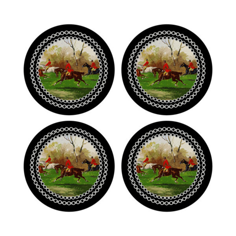 English Hunting Placemat, Black