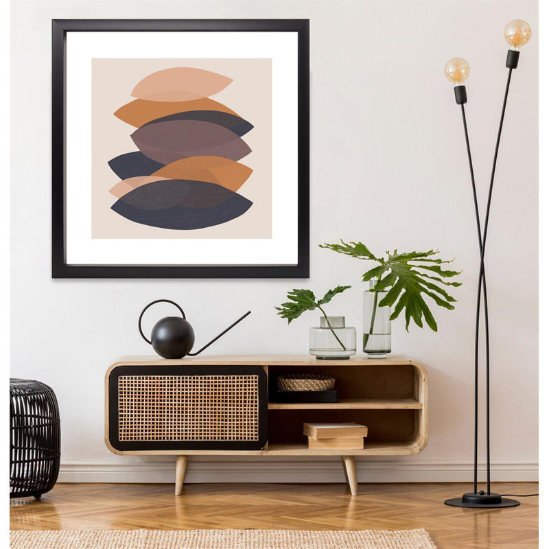 Paper Stack III - Single Picture Frame Print, 139.7 cm H x 139.7 cm W, Gloss Black