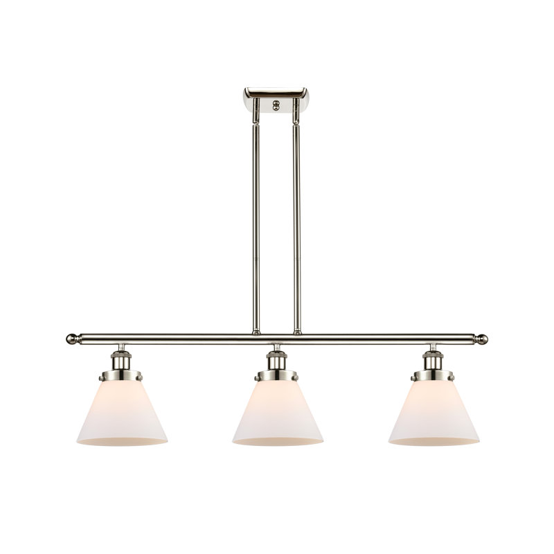 Arriaga 3 - Light Kitchen Island Pendant, Matte White, Polished Nickel, LED