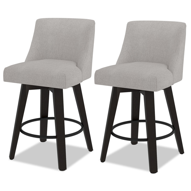 Tabourets de bar et de comptoir Loriell avec structure en bois massif, Tabouret de comptoir (siège d'une hauteur de 26 p, 3