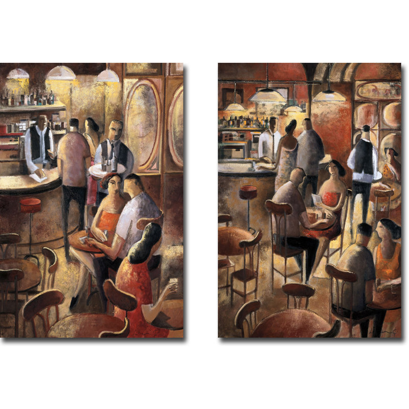 « entre quotes (between verres) & coffee y », ensemble de 2 reproductions sur toiles tendues