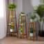 Tall Natural Bamboo Tall Plant Stand 2 Tier Shelf Plant Holder Garden Home Furniture